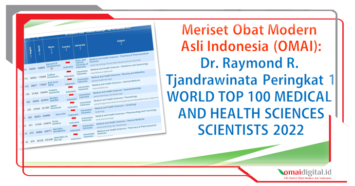 Meriset OMAI: Dr. Raymond Peringkat 1, WORLD TOP 100 MEDICAL AND HEALTH SCIENCES SCIENTISTS 2022